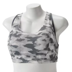 Plus Size Tek Gear® Racerback Low-Impact Sports Bra -Tek Gear store 2750546 Gray Camo
