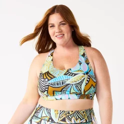 Plus Size Tek Gear® Racerback Low-Impact Sports Bra -Tek Gear store 2750546 Mint Tropical