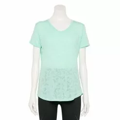 Petite Tek Gear® Moisture-Wicking V-Neck Tee -Tek Gear store 3220626 Mint Burnout