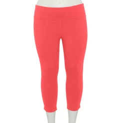 Plus Size Tek Gear® Essential High-Waisted Capri Leggings 17 Plus Size Tek Gear® Essential High-Waisted Capri Leggings -Tek Gear store 4215123 Fanatic Pink