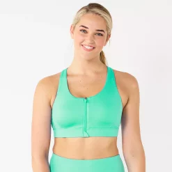 Tek Gear® Zip-Front Medium-Impact Sports Bra 34 Tek Gear® Zip-Front Medium-Impact Sports Bra -Tek Gear store 4657353 Aqua Stone