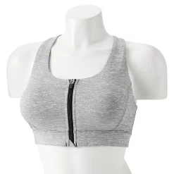 Tek Gear® Zip-Front Medium-Impact Sports Bra 32 Tek Gear® Zip-Front Medium-Impact Sports Bra -Tek Gear store 4657353 Heather Black