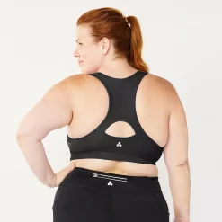 Plus Size Tek Gear® Zip-Front Medium Impact Sports Bra -Tek Gear store 4787908 ALT