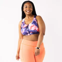 Plus Size Tek Gear® Zip-Front Medium Impact Sports Bra -Tek Gear store 4787908 American Dye