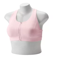 Plus Size Tek Gear® Zip-Front Medium Impact Sports Bra -Tek Gear store 4787908 Pink Layer