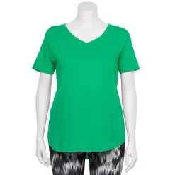 Plus Size Tek Gear® Core V-Neck Tee -Tek Gear store 4998289 Monet Green