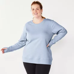 Plus Size Tek Gear® Ultrasoft Fleece Crewneck Sweatshirt -Tek Gear store 5000133 Ava Lavender