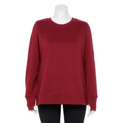 Plus Size Tek Gear® Ultrasoft Fleece Crewneck Sweatshirt -Tek Gear store 5000133 Cherry Fusion