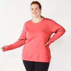 Plus Size Tek Gear® Ultrasoft Fleece Crewneck Sweatshirt -Tek Gear store 5000133 Fanatic Pink