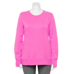 Plus Size Tek Gear® Ultrasoft Fleece Crewneck Sweatshirt -Tek Gear store 5000133 Pink Trillion