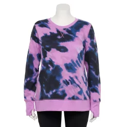 Plus Size Tek Gear® Ultrasoft Fleece Crewneck Sweatshirt -Tek Gear store 5000133 Purple Dye Effect