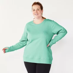 Plus Size Tek Gear® Ultrasoft Fleece Crewneck Sweatshirt -Tek Gear store 5000133 Shy Green