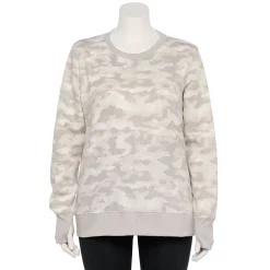 Plus Size Tek Gear® Ultrasoft Fleece Crewneck Sweatshirt -Tek Gear store 5000133 White Camo