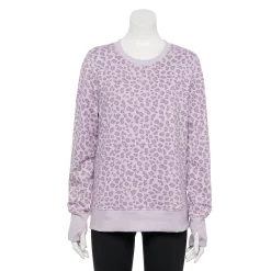 Women's Tek Gear® Ultrasoft Fleece Sweatshirt -Tek Gear store 5011252 Lavender Leopard 1