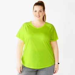 Plus Size Tek Gear® Performance Core V-Neck Tee -Tek Gear store 5016444 Easy Green
