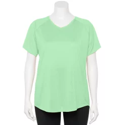 Plus Size Tek Gear® Performance Core V-Neck Tee -Tek Gear store 5016444 Glaze Green