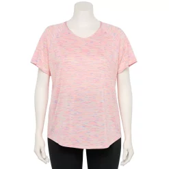 Plus Size Tek Gear® Performance Core V-Neck Tee -Tek Gear store 5016444 Purple Spacedye