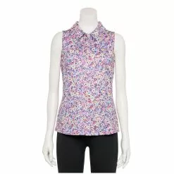Women's Tek Gear® Sleeveless Golf Polo -Tek Gear store 5068427 Purple Ditsy