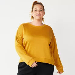 Plus Size Tek Gear® Crewneck Fleece Sweatshirt -Tek Gear store 5187076 Brassy Gold