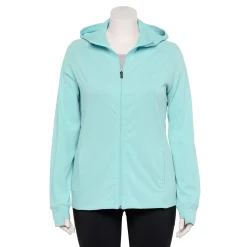 Plus Size Tek Gear® Essential Hooded Jacket -Tek Gear store 5227131 Aqua Crystal