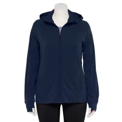 Plus Size Tek Gear® Essential Hooded Jacket -Tek Gear store 5227131 Navy Romance