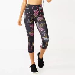 Women's Tek Gear® Core High-Waisted Capri Leggings -Tek Gear store 5234821 Black Multi Print