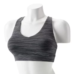 Tek Gear® Core Medium-Impact V-Neck Sports Bra -Tek Gear store 5256799 Black Spacedye