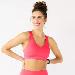 Tek Gear® Core Medium-Impact V-Neck Sports Bra -Tek Gear store 5256799 Fanatic Pink