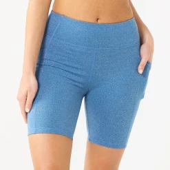 Women's Tek Gear® 7-in. Brushed High-Waisted Bike Shorts -Tek Gear store 5259745 Blue Crayon