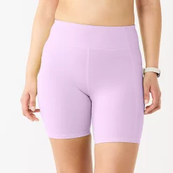 Women's Tek Gear® 7-in. Brushed High-Waisted Bike Shorts -Tek Gear store 5259745 Little Lavendar
