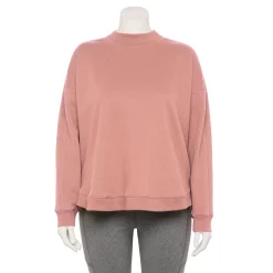 Plus Size Tek Gear® Ultrasoft Fleece Mockneck Sweatshirt -Tek Gear store 5540359 Martini Rose