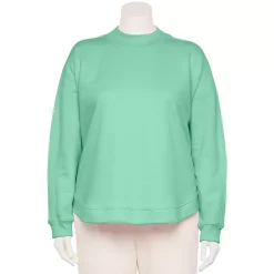 Plus Size Tek Gear® Ultrasoft Fleece Mockneck Sweatshirt -Tek Gear store 5540359 Shy Green