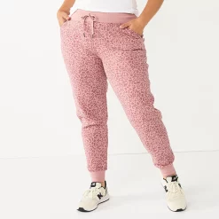 Petite Tek Gear® Ultrasoft Fleece Joggers 18 Petite Tek Gear® Ultrasoft Fleece Joggers -Tek Gear store 5543172 Rose Leopard