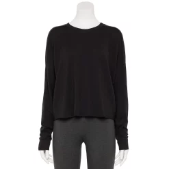 Women's Tek Gear® Easy French Terry Raw-Seam Tee 17 Women's Tek Gear® Easy French Terry Raw-Seam Tee -Tek Gear store 5562562 Black