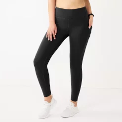 Petite Tek Gear® Ultrastretch High-Waisted 7/8 Leggings with Side Pockets 18 Petite Tek Gear® Ultrastretch High-Waisted 7/8 Leggings with Side Pockets -Tek Gear store 5567569 Black