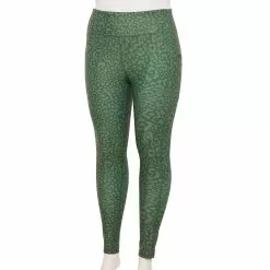 Plus Size Tek Gear® High-Waisted Ultrastrech Side Pocket Leggings 15 Plus Size Tek Gear® High-Waisted Ultrastrech Side Pocket Leggings -Tek Gear store 5567969 Green Leopard