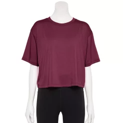 Women's Tek Gear® Crop Easy Tee 14 Women's Tek Gear® Crop Easy Tee -Tek Gear store 5575182 Night Sangria
