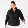 Plus Size Tek Gear® Microfleece Quarter-Zip Top -Tek Gear store 5656194 Black