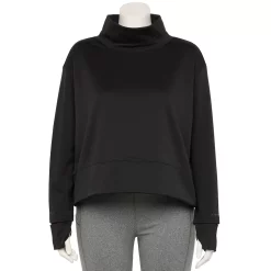 Plus Size Tek Gear® Run Mockneck Long Sleeve Top -Tek Gear store 5656848 Black