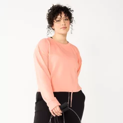 Women's Tek Gear® Stretch Fleece Cinched-Waist Top -Tek Gear store 5661474 Strawberry Cake