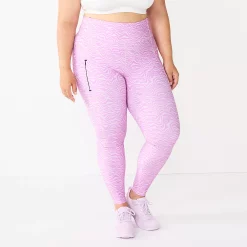 Plus Size Tek Gear® Ultrastretch Pocket Running Leggings -Tek Gear store 5664541 Purple Stripe