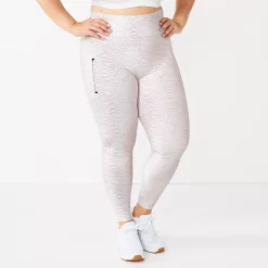 Plus Size Tek Gear® Ultrastretch Pocket Running Leggings -Tek Gear store 5664541 White Stripe