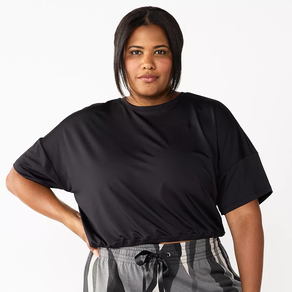 Plus Size Tek Gear® Keyhole-Back Crop Top 2 Plus Size Tek Gear® Keyhole-Back Crop Top - Image 2