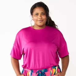 Plus Size Tek Gear® Keyhole-Back Crop Top