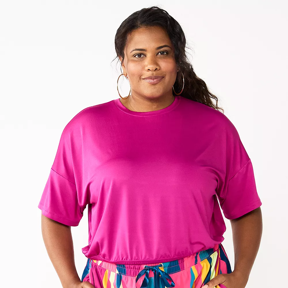 Plus Size Tek Gear® Keyhole-Back Crop Top 1 Plus Size Tek Gear® Keyhole-Back Crop Top