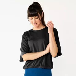 Women's Tek Gear® Open-Back Crop Tee -Tek Gear store 5674000 Black