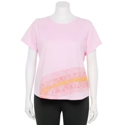 Plus Size Tek Gear® Core Raglan Tee -Tek Gear store 5942095 Abstract Pink Curves
