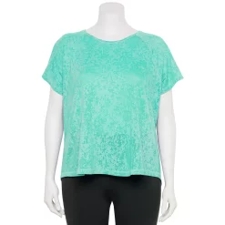 Plus Size Tek Gear® Core Raglan Tee -Tek Gear store 5942095 Aruba Tree Burnout