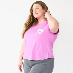 Plus Size Tek Gear® Core Raglan Tee -Tek Gear store 5942095 Pink Floral Chest