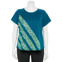 Plus Size Tek Gear® Core Raglan Tee -Tek Gear store 5942095 Teal Stripes
